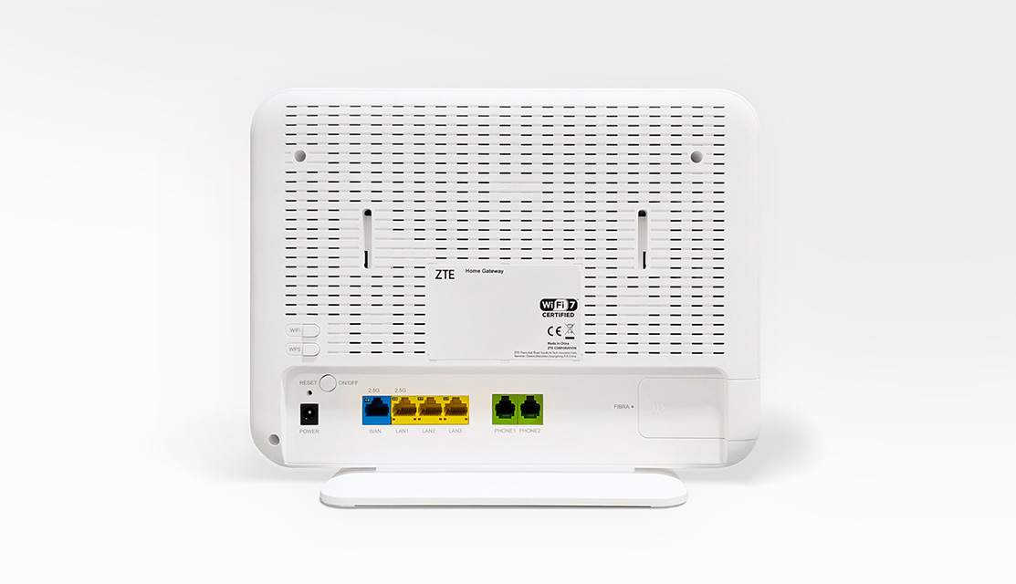 Immagine del retro del modem Wi-Fi 7 - ZXHN H6745 V3.